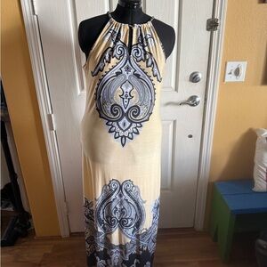 Milano Elegant Yellow and Black Maxi Dress